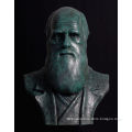 Classical Famous Bronze Charles Darwin Human Bust Sculpture